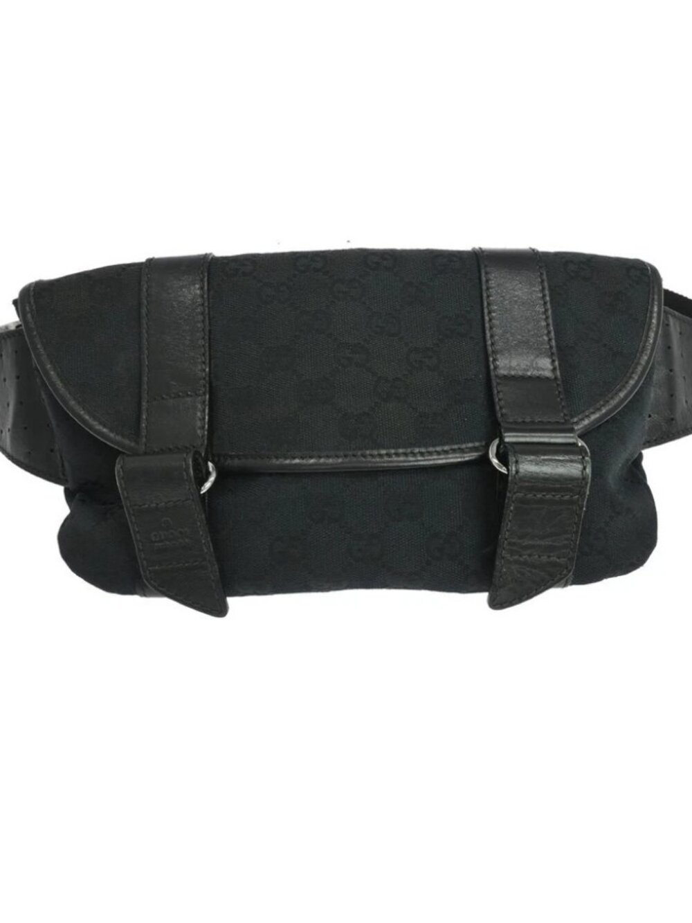Gucci Black GG Canvas Body Bag Waist